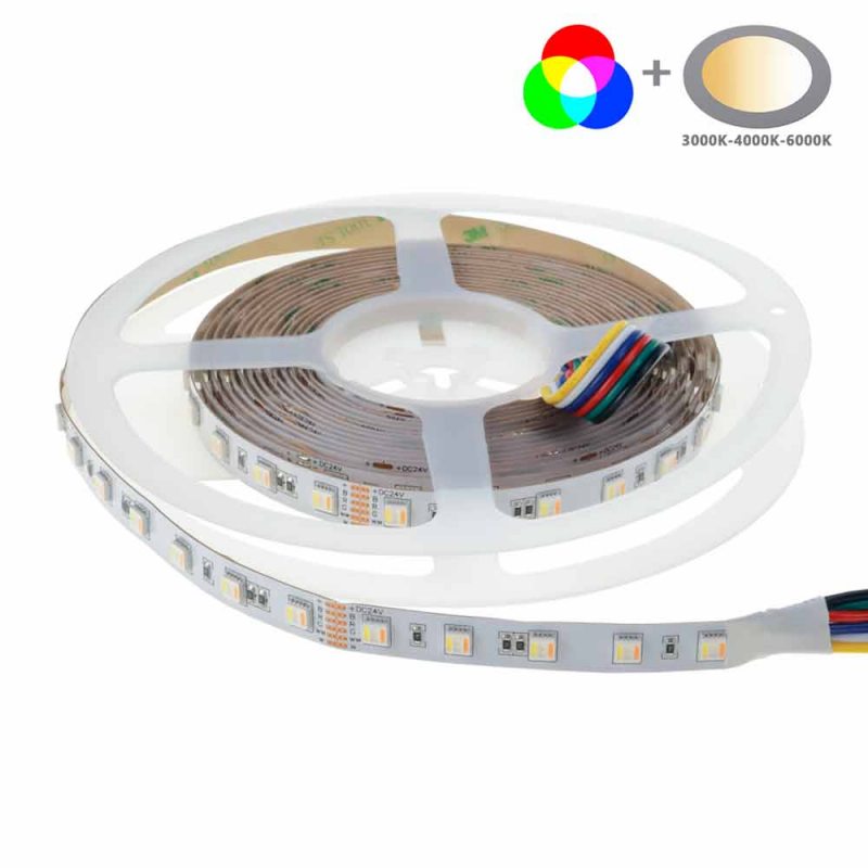 60SMD/m 17W/m 24V Professional Led Streifen RGB+CCT 5m